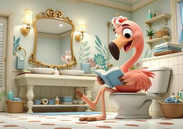 FLAMINGO AT THE TOILET